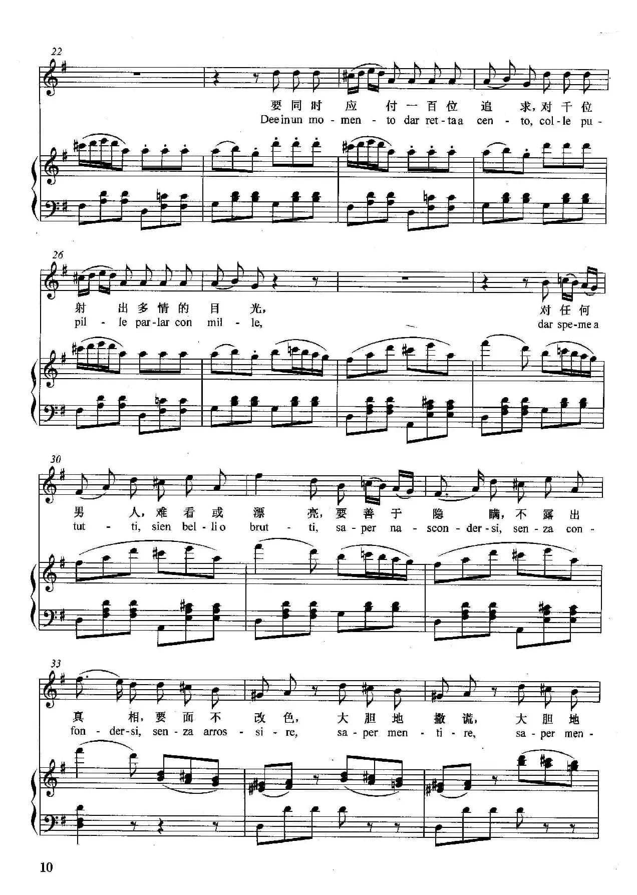 [奥]年轻姑娘应该懂得（正谱）（选自歌剧《女人心》）