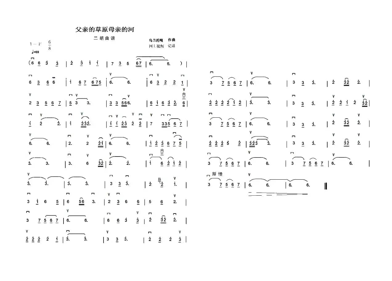 父亲的草原母亲的河（二胡独奏）