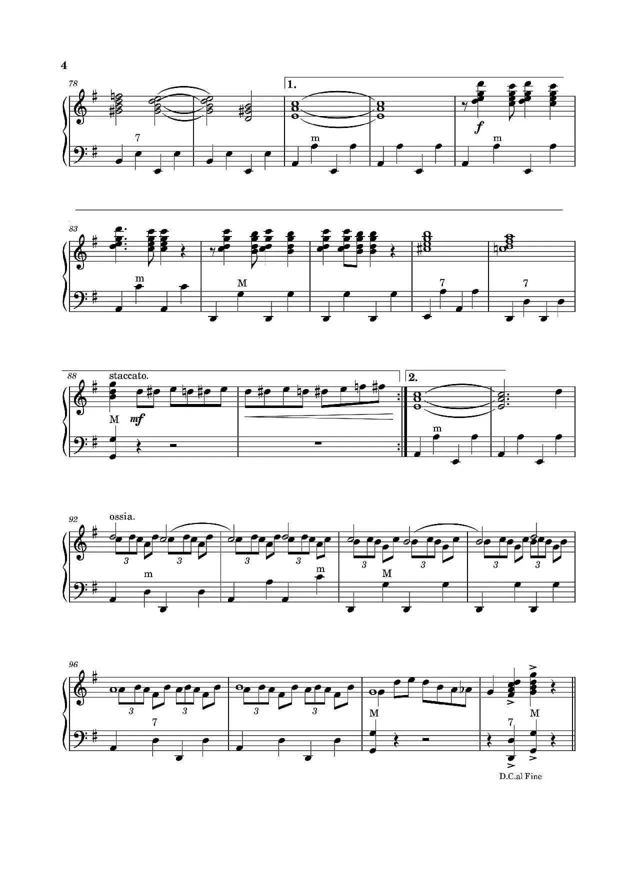 闪亮的叶子（手风琴五线谱高清版）