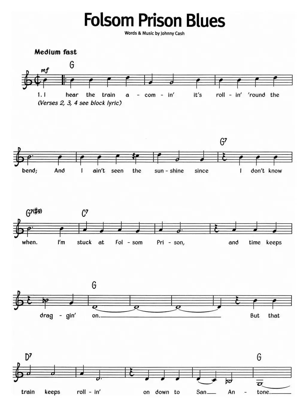 蓝调音乐：Folsom Prison Blues