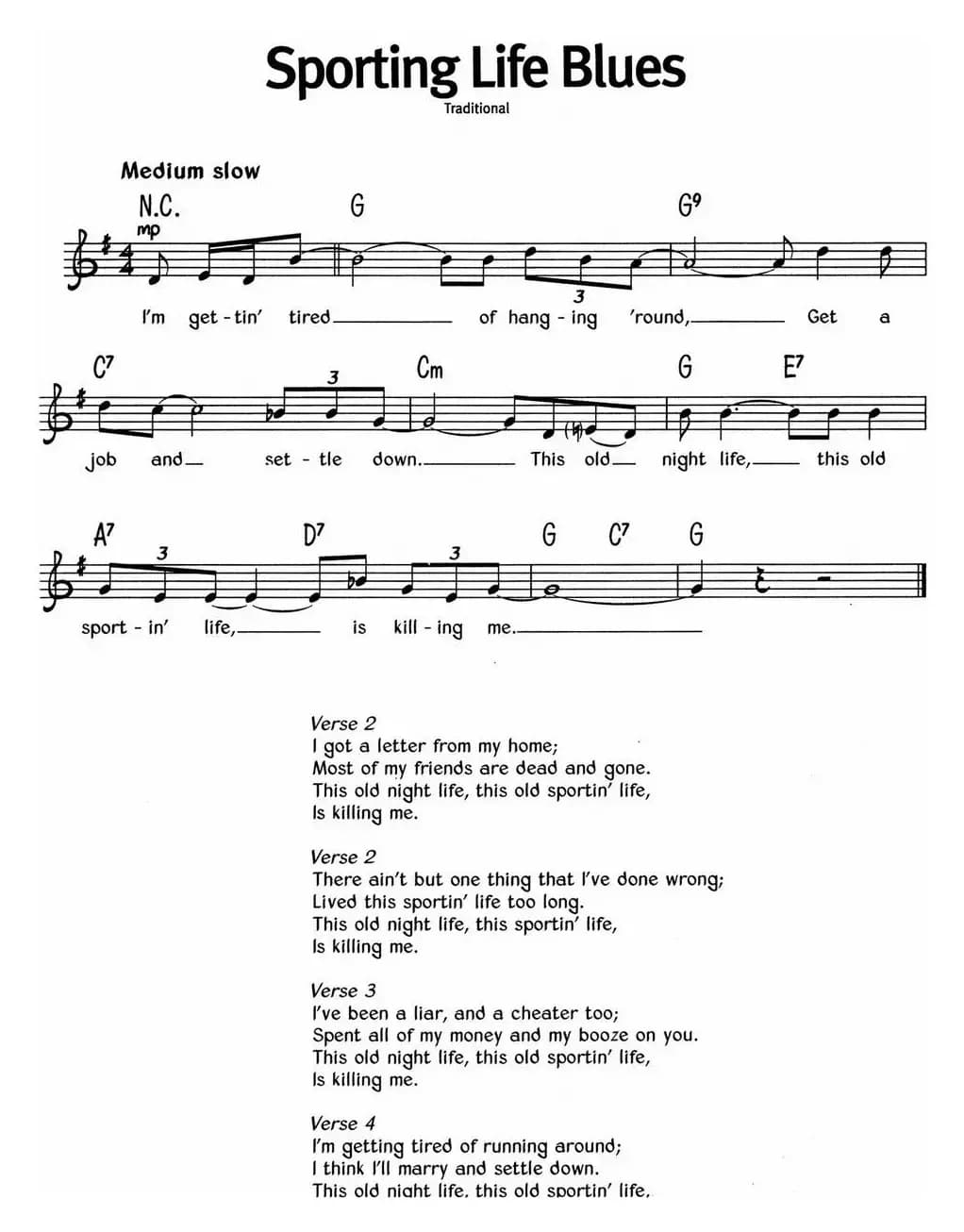 蓝调音乐：Sporting Life Blues