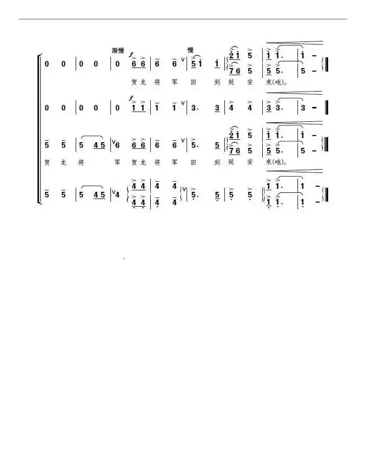 处处欢呼贺龙回（歌剧《贺龙之死》序曲、正谱）