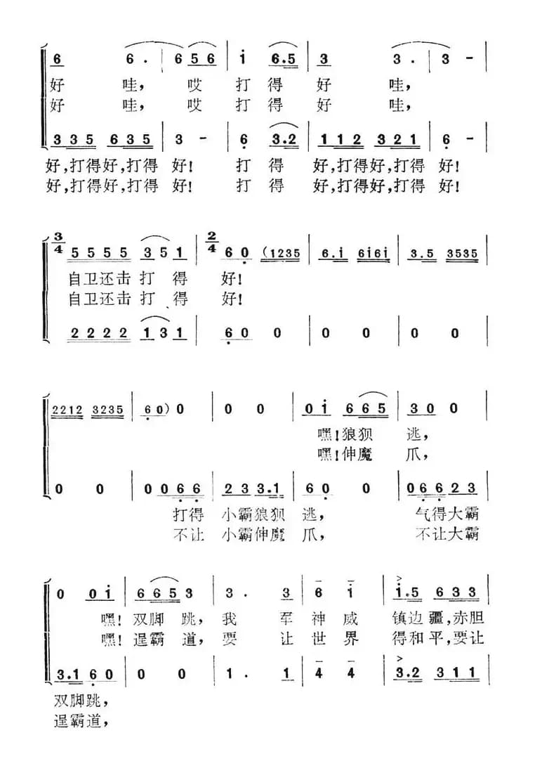 自卫还击打得好