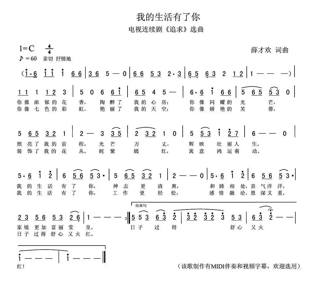 我的生活有了你（电视连续剧《追求》选曲）