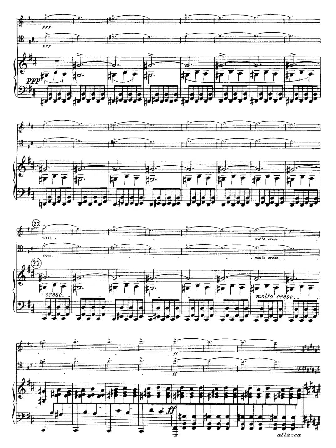 Franck《Piano Trio Op.1 No.1，F-sharp minor》（Ⅱ、小提琴+大提琴+钢琴伴奏）