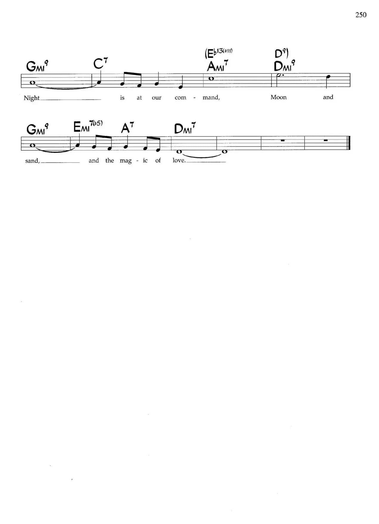 Moon and Sand（带和弦五线谱）