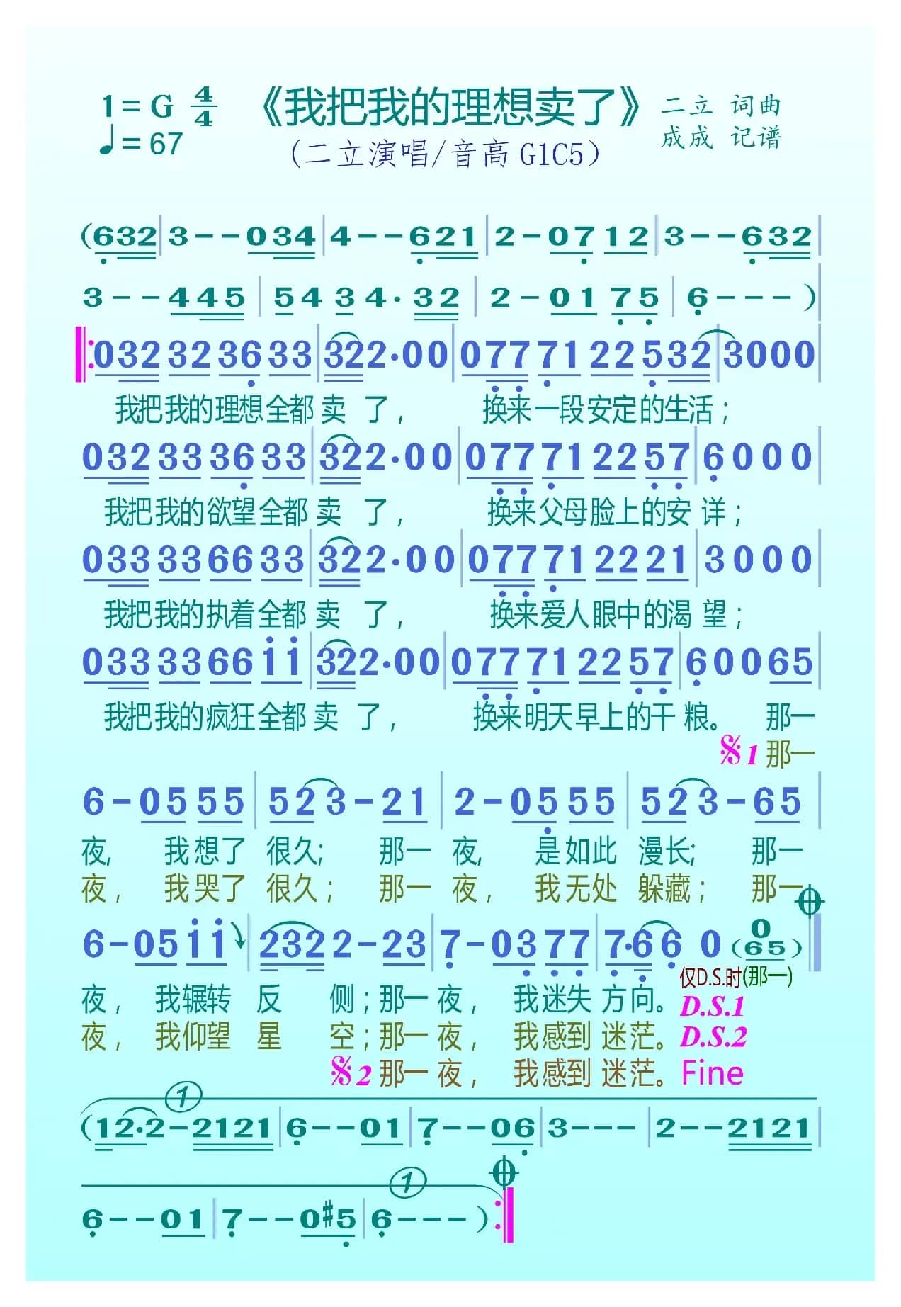 我把我的理想卖了（二立）