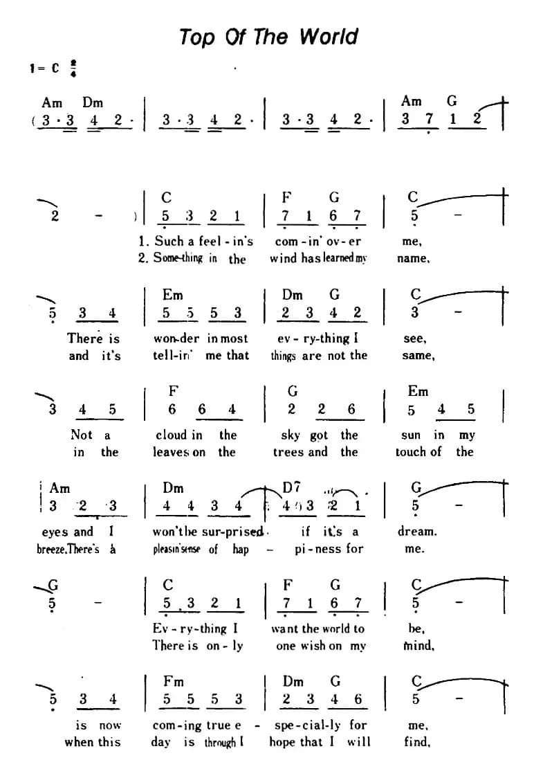 [美]Top Of The World（世界之巅、带和弦）