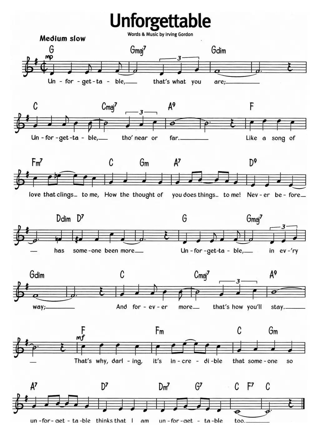 蓝调音乐：Unforgettable