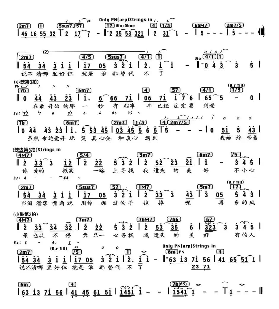 遗失的美好（电视剧《海豚湾恋人》片尾曲、编配乐谱）