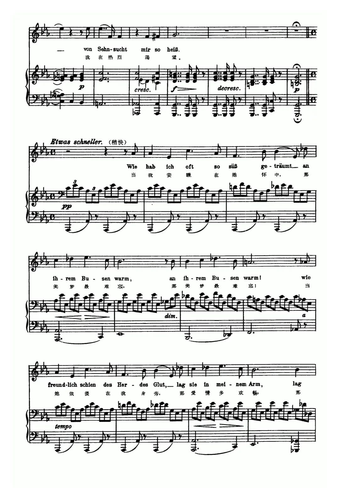 天鹅之歌 2、战士的预感（中外文对照、正谱）