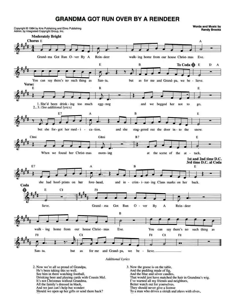 GRANDMA GOT RUN OVER BY A REINDEER