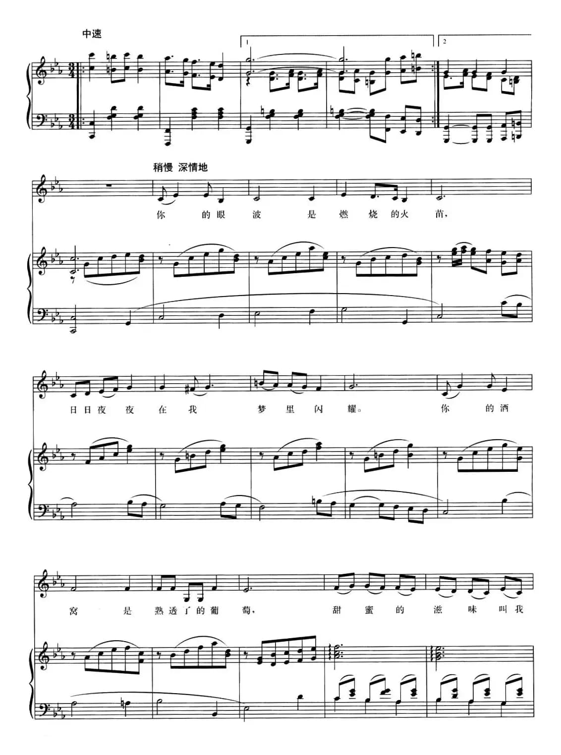 伊犁女孩（陈道斌词 张玉晶曲、正谱）