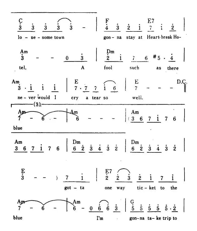 [美]One Way Ticket（单程车票、带和弦）