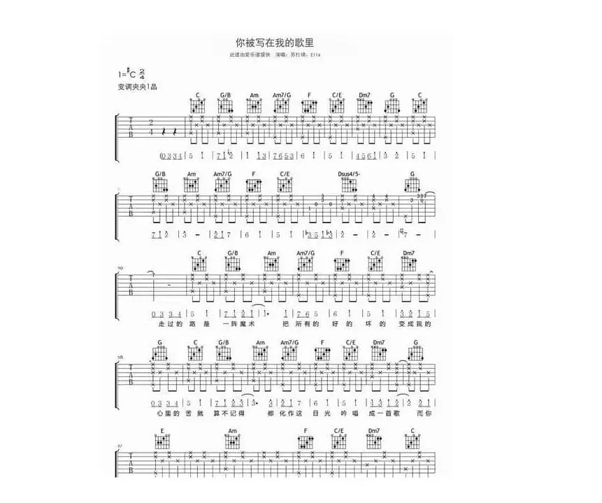 你被写在我的歌里
