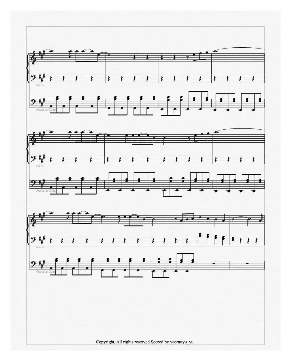 For forever(五线谱)