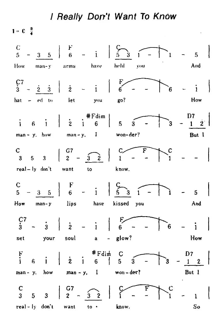 [美]I Really Don't Want To Know（我真不想知道）