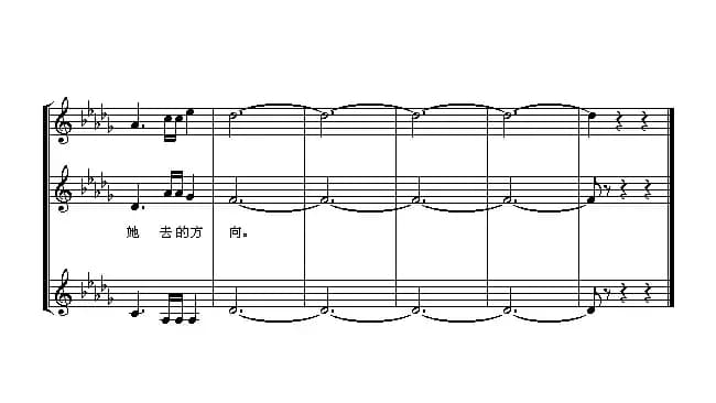 在银色的月光下（同声三部合唱、五线谱）