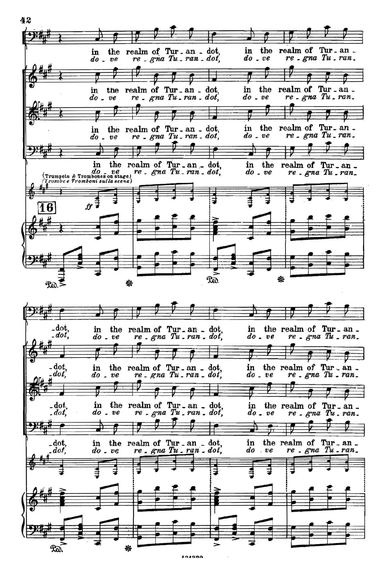 《图兰朵公主》三幕五场歌剧（英意双语）全谱（钢琴伴奏谱 P28——48）