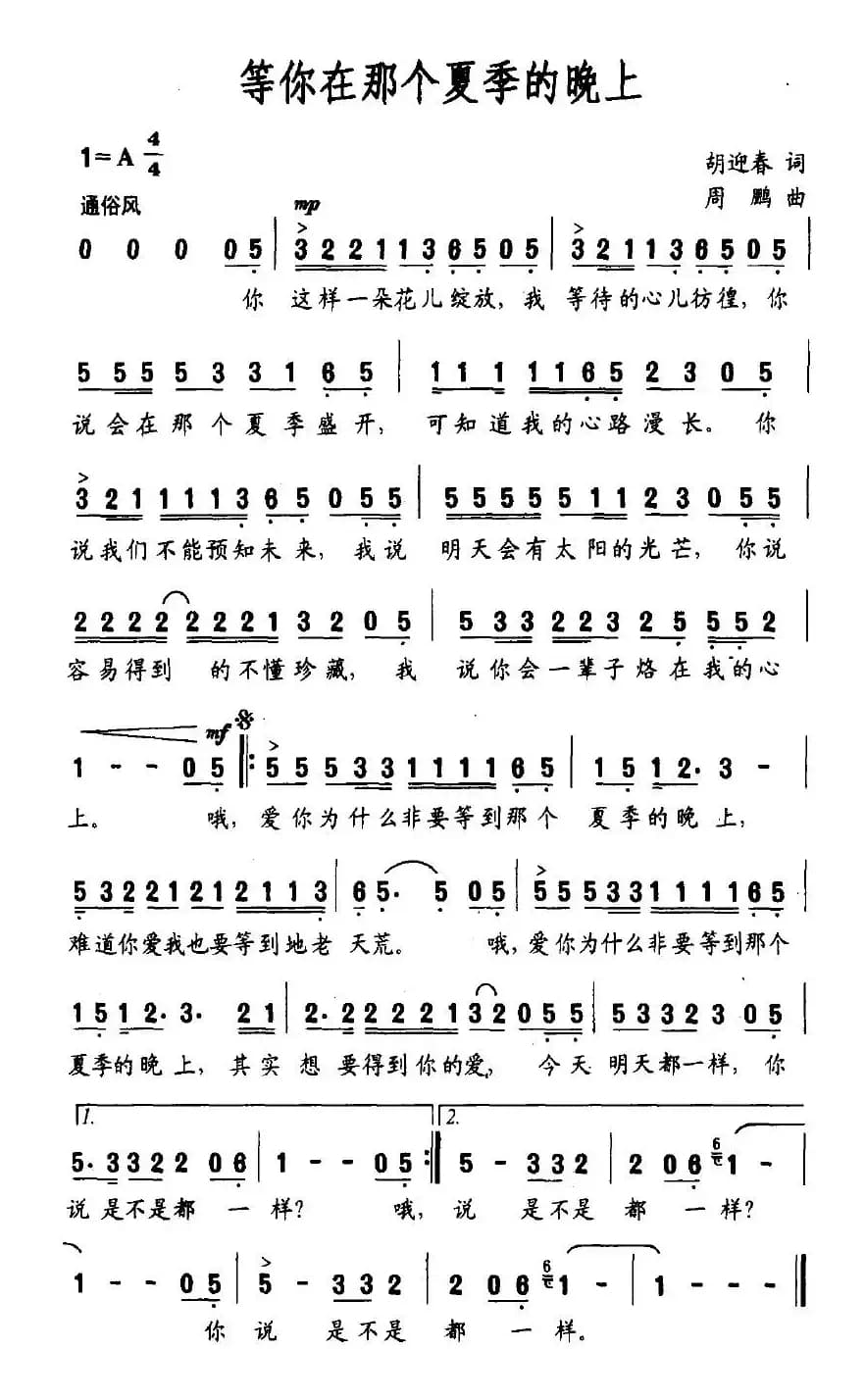 等你在那个夏季的晚上