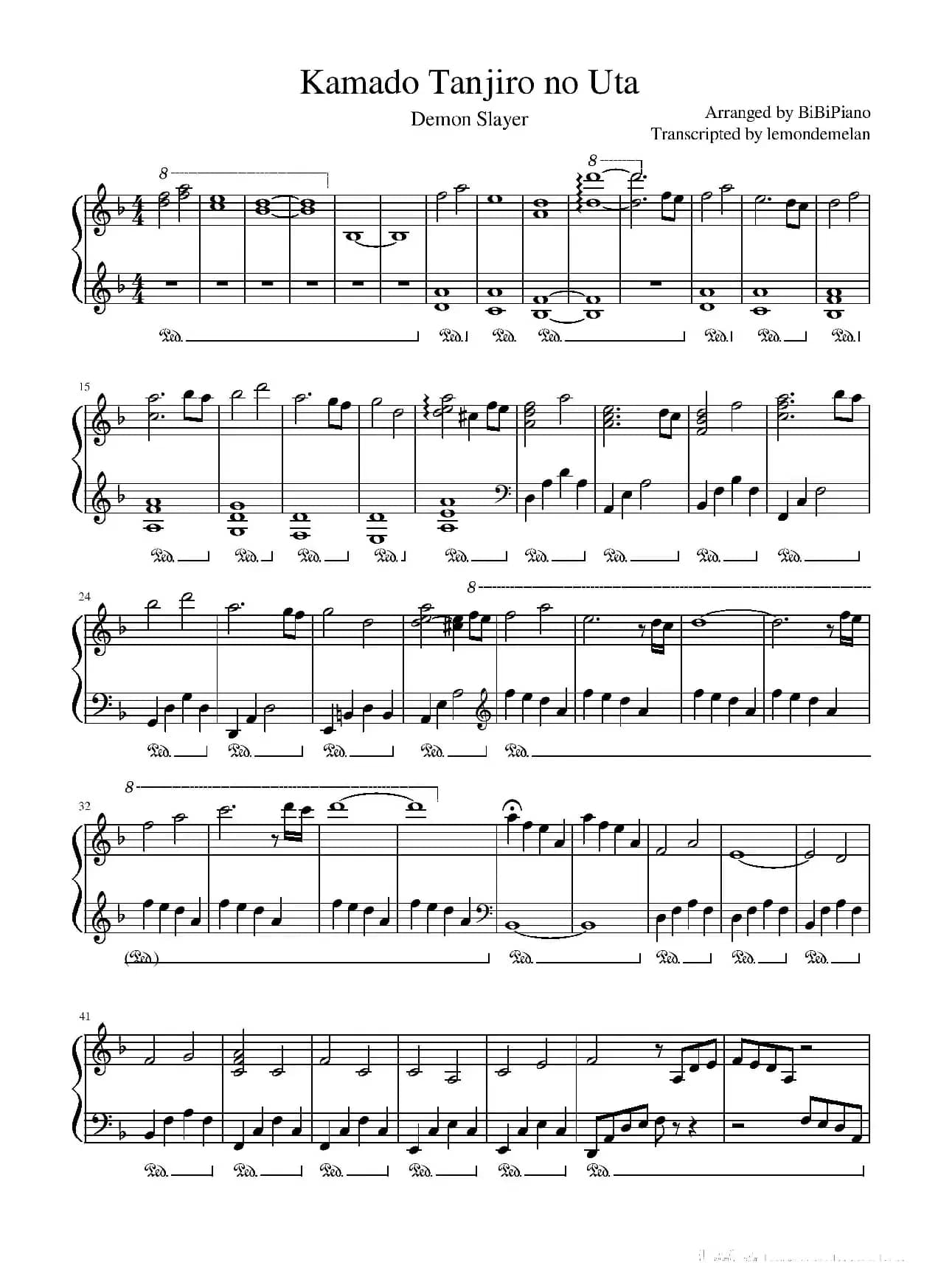 Demon Sla<x>yer: Kamado Tanjiro no Uta【鬼灭之刃 EP19 炭治郎之歌 椎名豪】（BiBiPiano钢琴版）