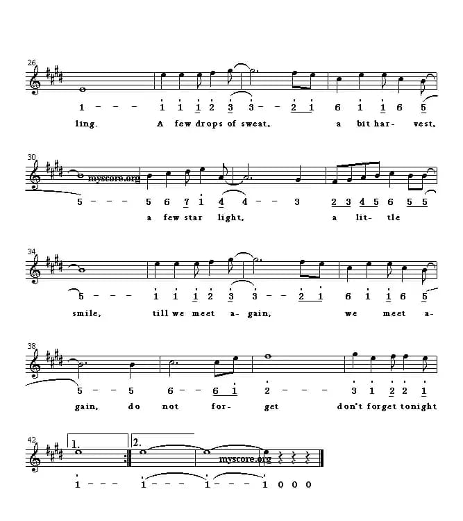 Tonight love（今宵情 [英译中文歌曲、线简谱混排版]）