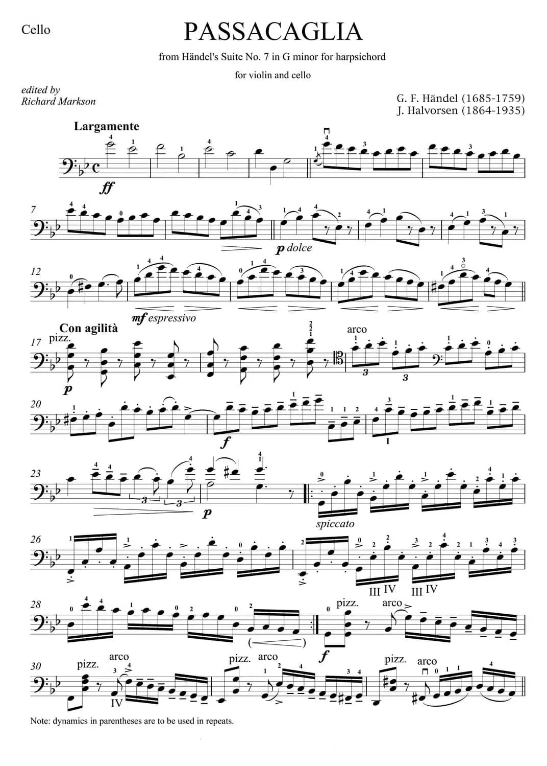 Passacaglia 帕萨卡利亚（大提琴）