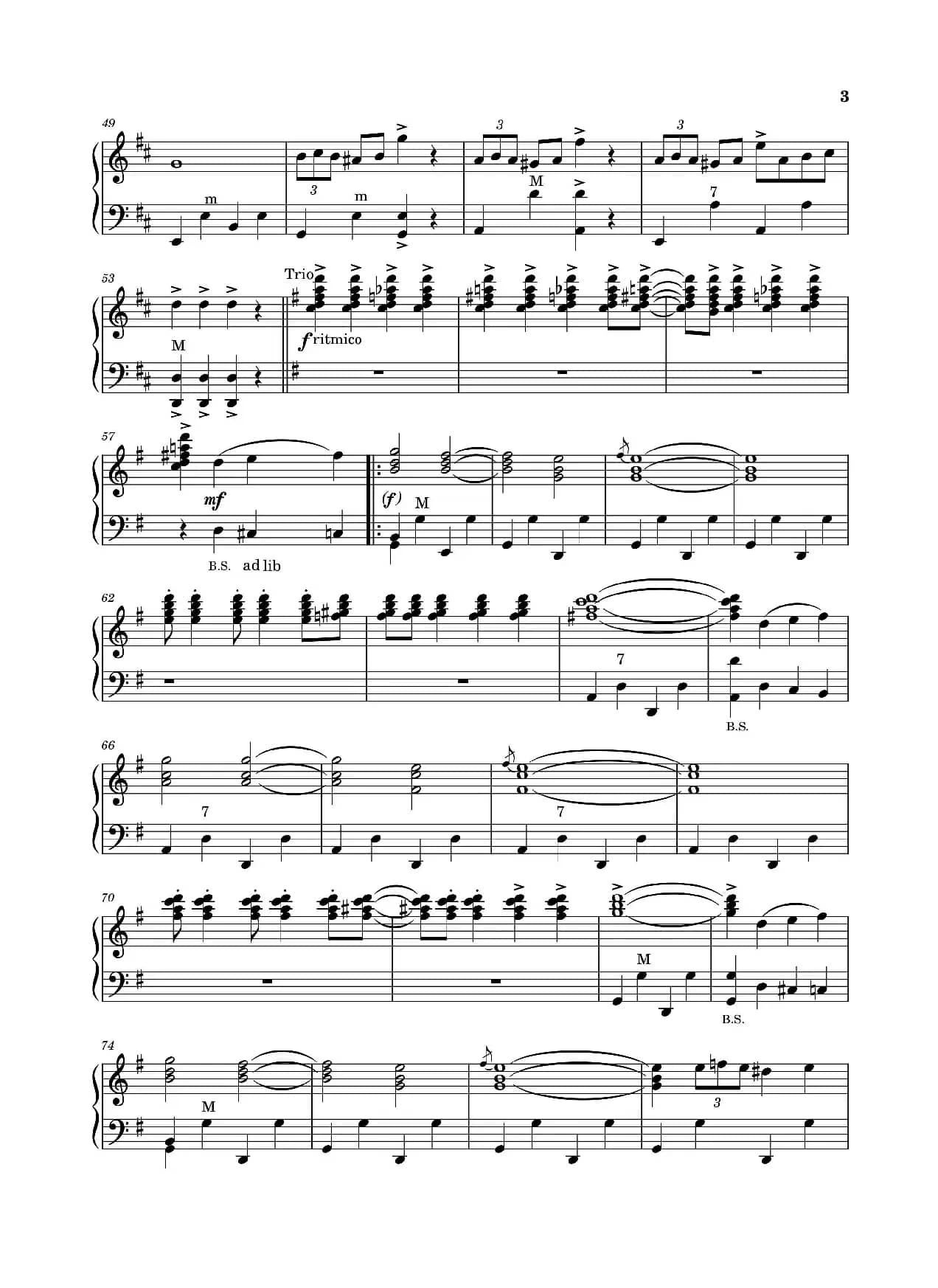 闪亮的叶子（手风琴五线谱高清版）