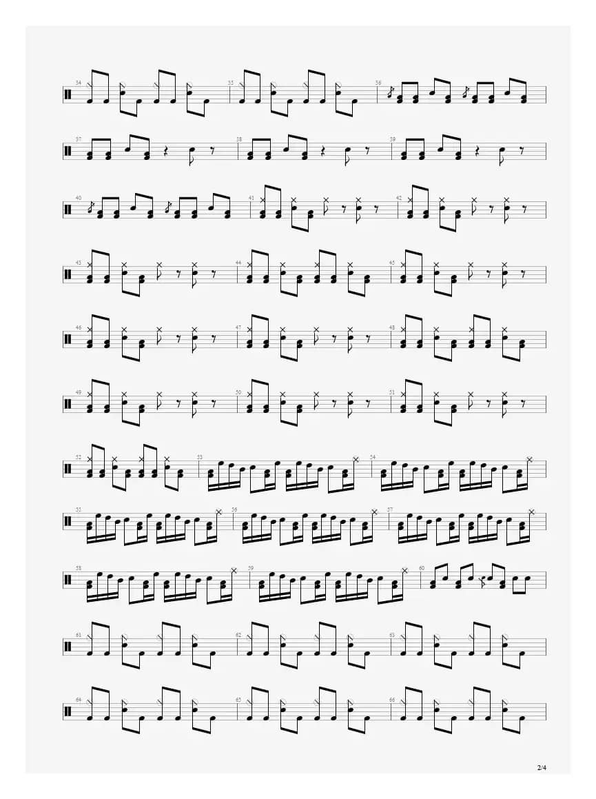 time is running out（鼓谱）