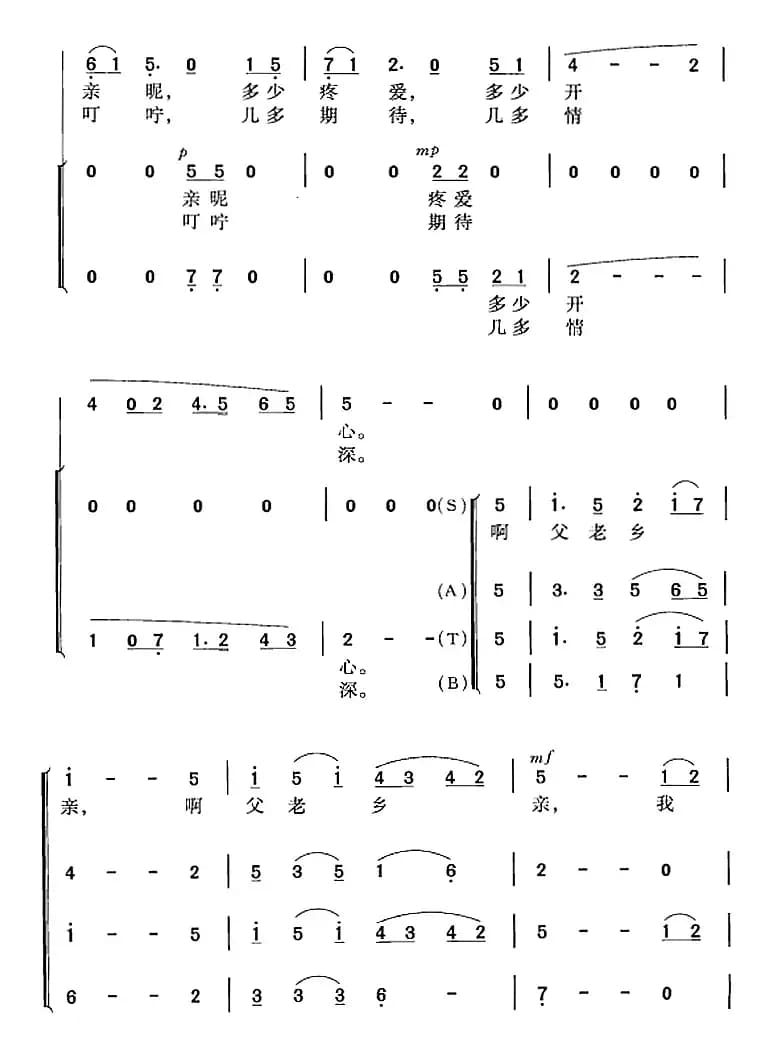 父老乡亲（石顺义词 王锡仁曲 冯晓阳编合唱）