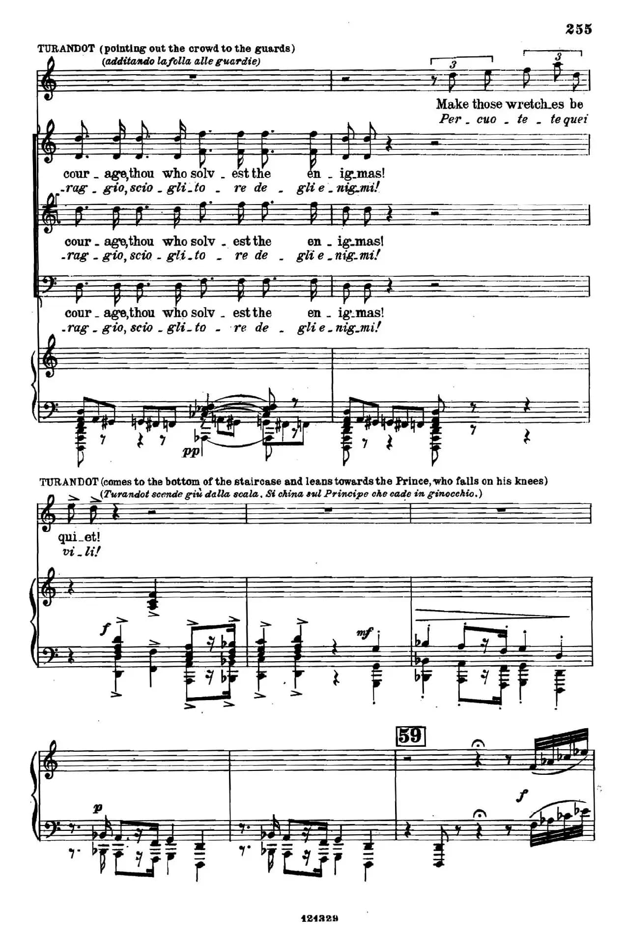 《图兰朵公主》三幕五场歌剧（英意双语）全谱（钢琴伴奏谱 P264——282）