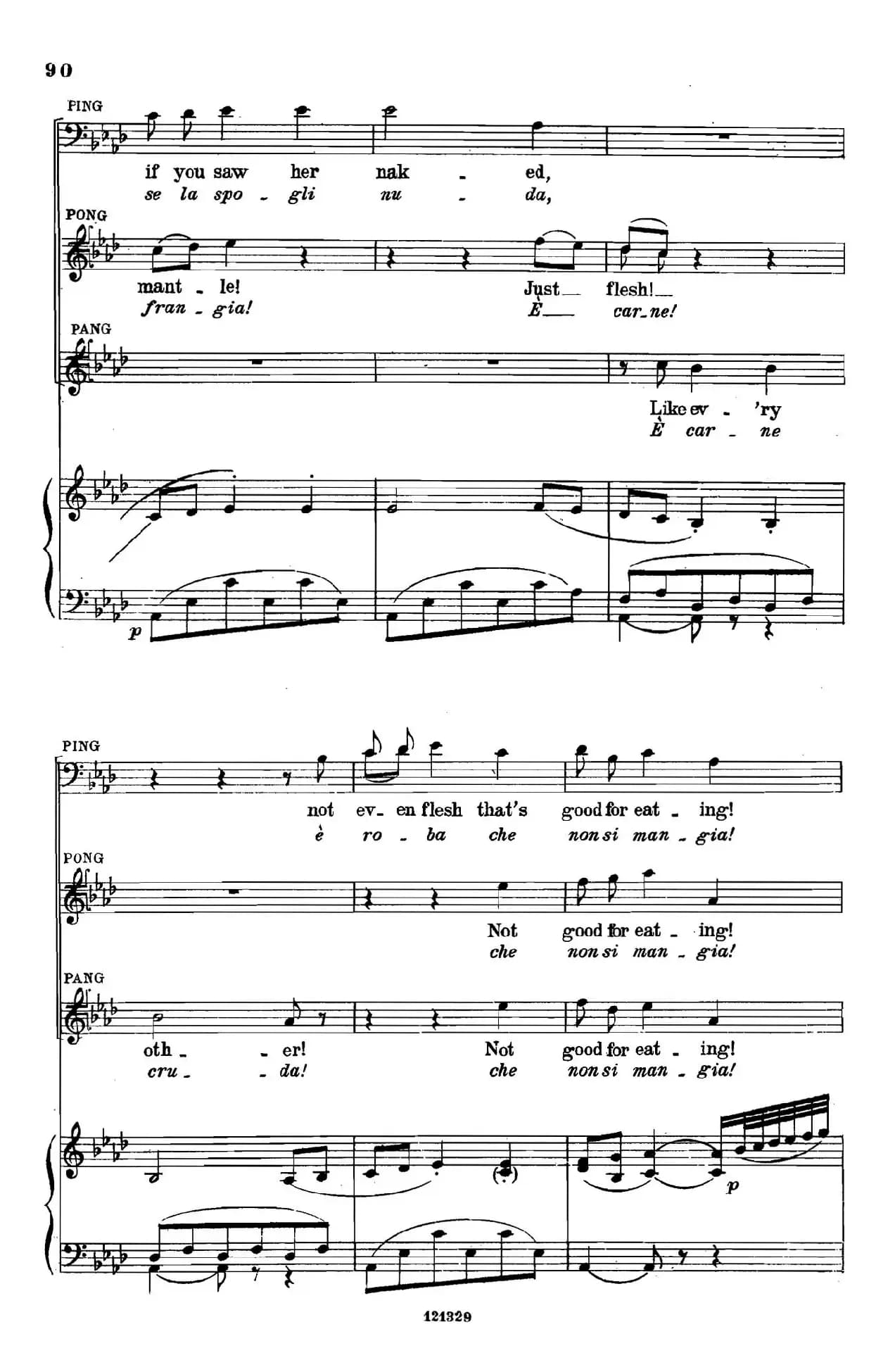 《图兰朵公主》三幕五场歌剧（英意双语）全谱（钢琴伴奏谱 P75——100）