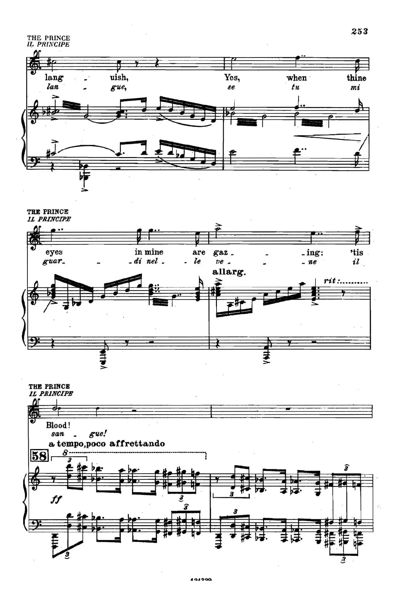 《图兰朵公主》三幕五场歌剧（英意双语）全谱（钢琴伴奏谱 P251——263）