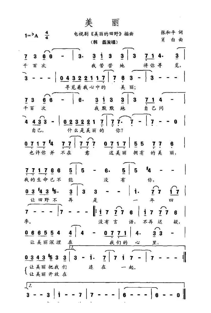 美丽（电视剧《美丽的田野》插曲）