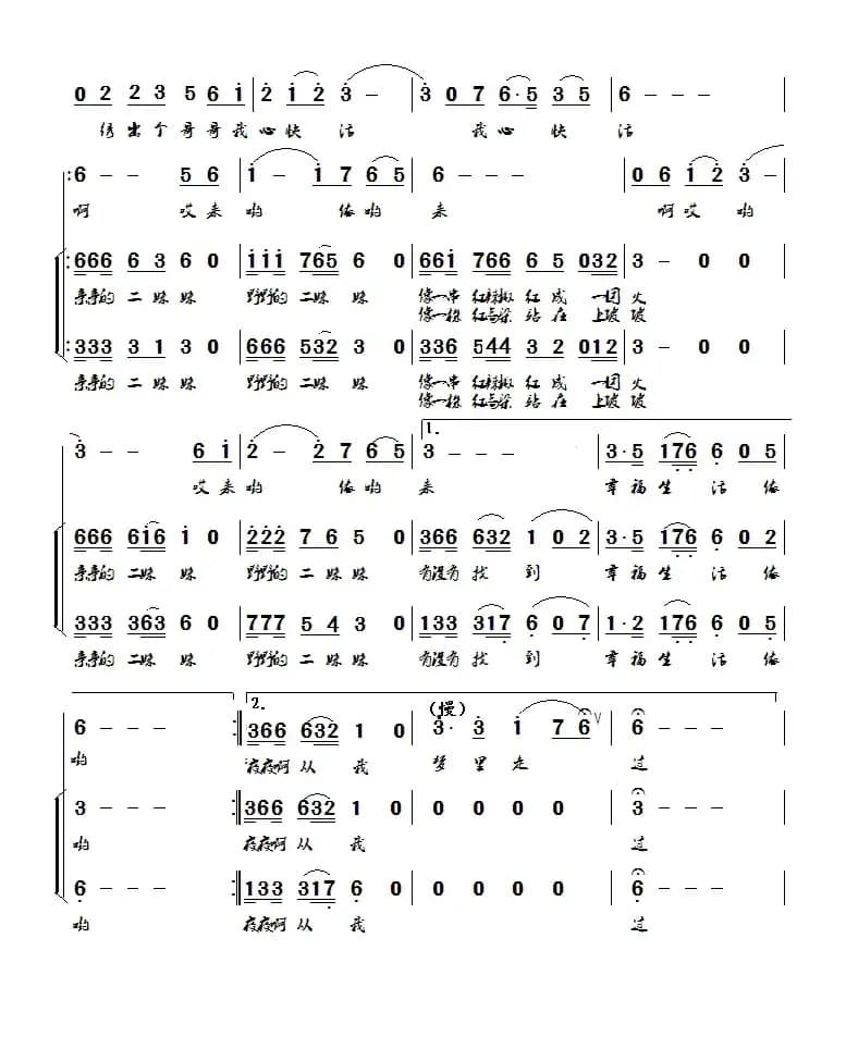 二妹妹（杨东宏词 张杰曲）