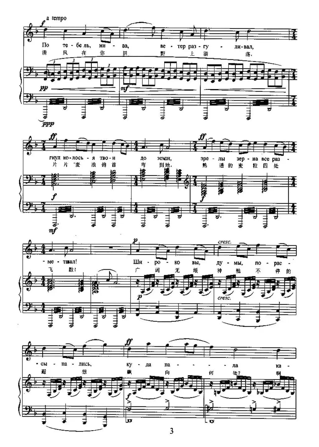 我的田野（中俄文对照、正谱）