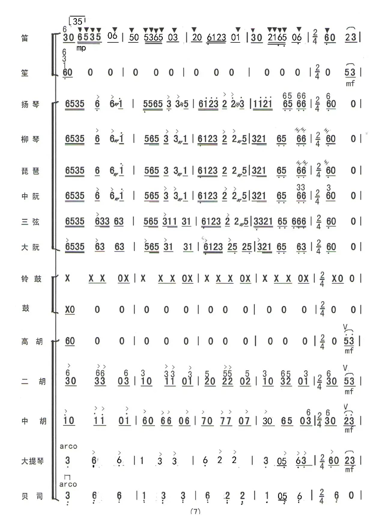 格桑花开时（民乐合奏曲总谱）