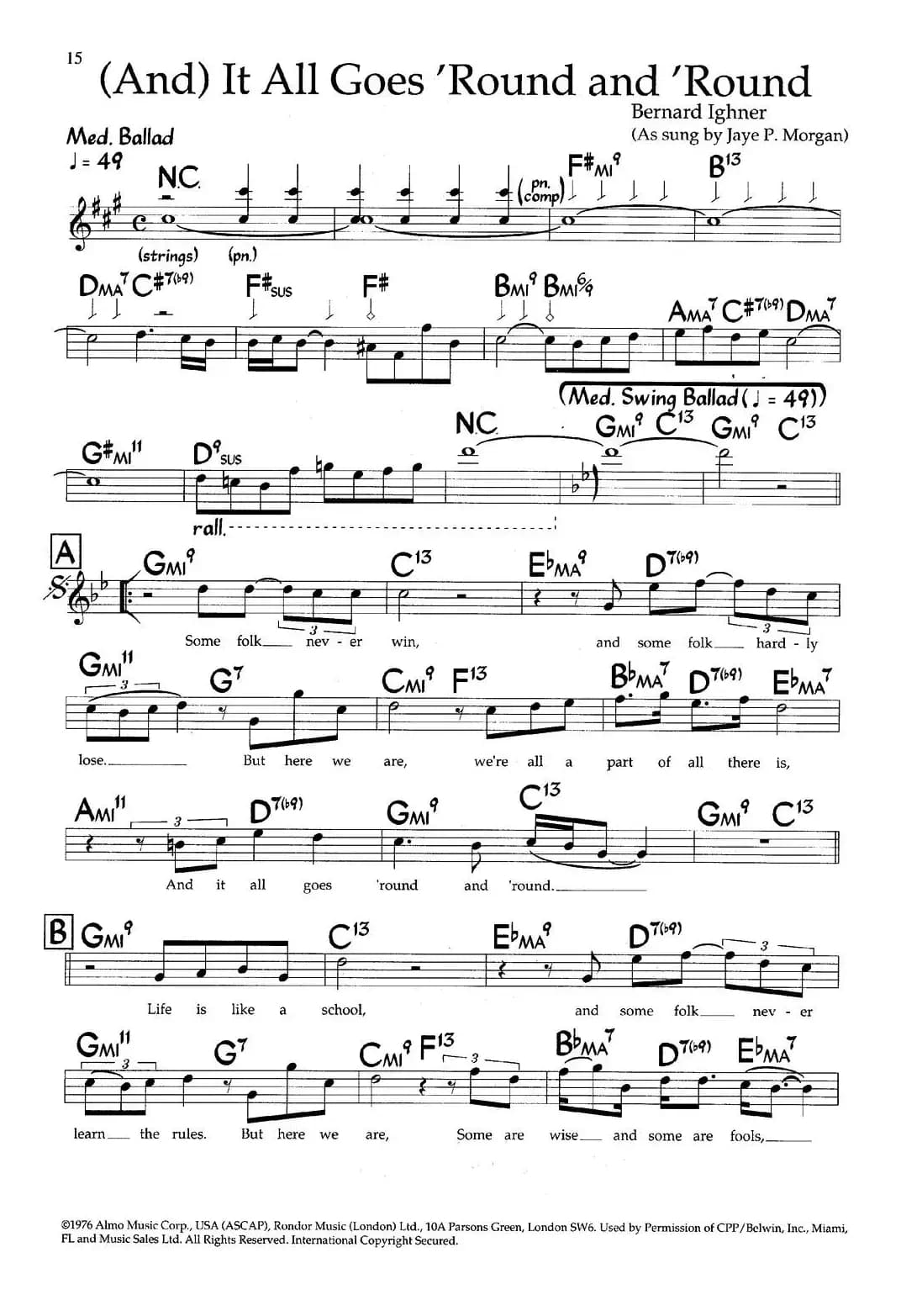 (And)It All Goes'Round and'Round（带和弦五线谱）