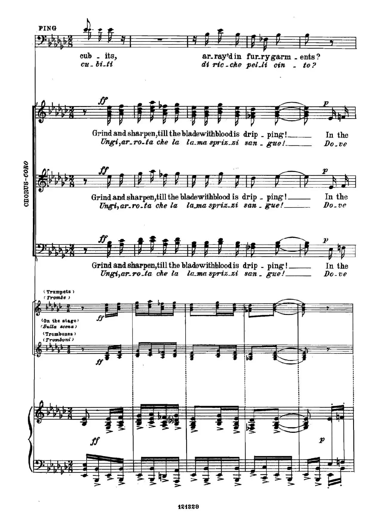 《图兰朵公主》三幕五场歌剧（英意双语）全谱（钢琴伴奏谱 P167——194）