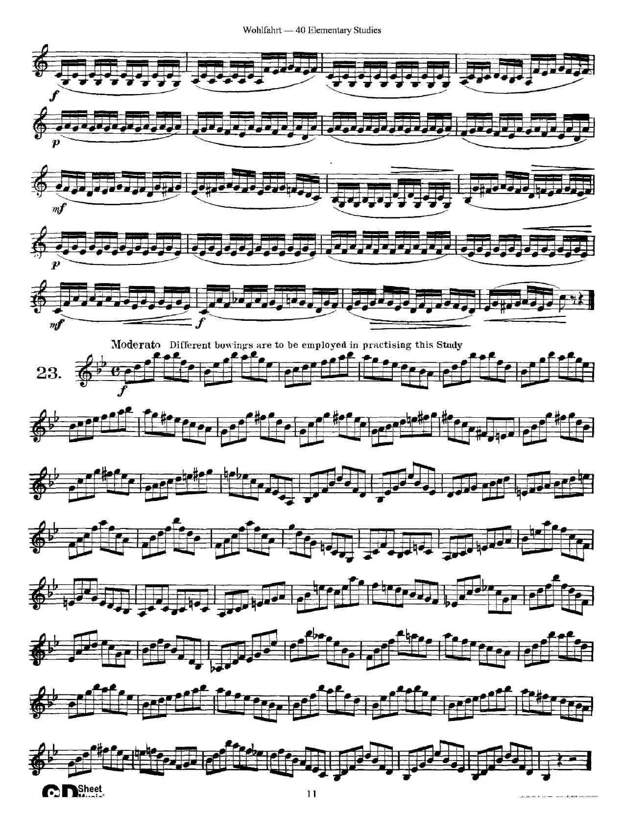 Wohlfahrt《40 Elementary Studies,Op. 54》(沃尔法特《40首小提琴练习曲》)