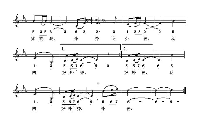 唱给外婆的歌（线简谱混排版）