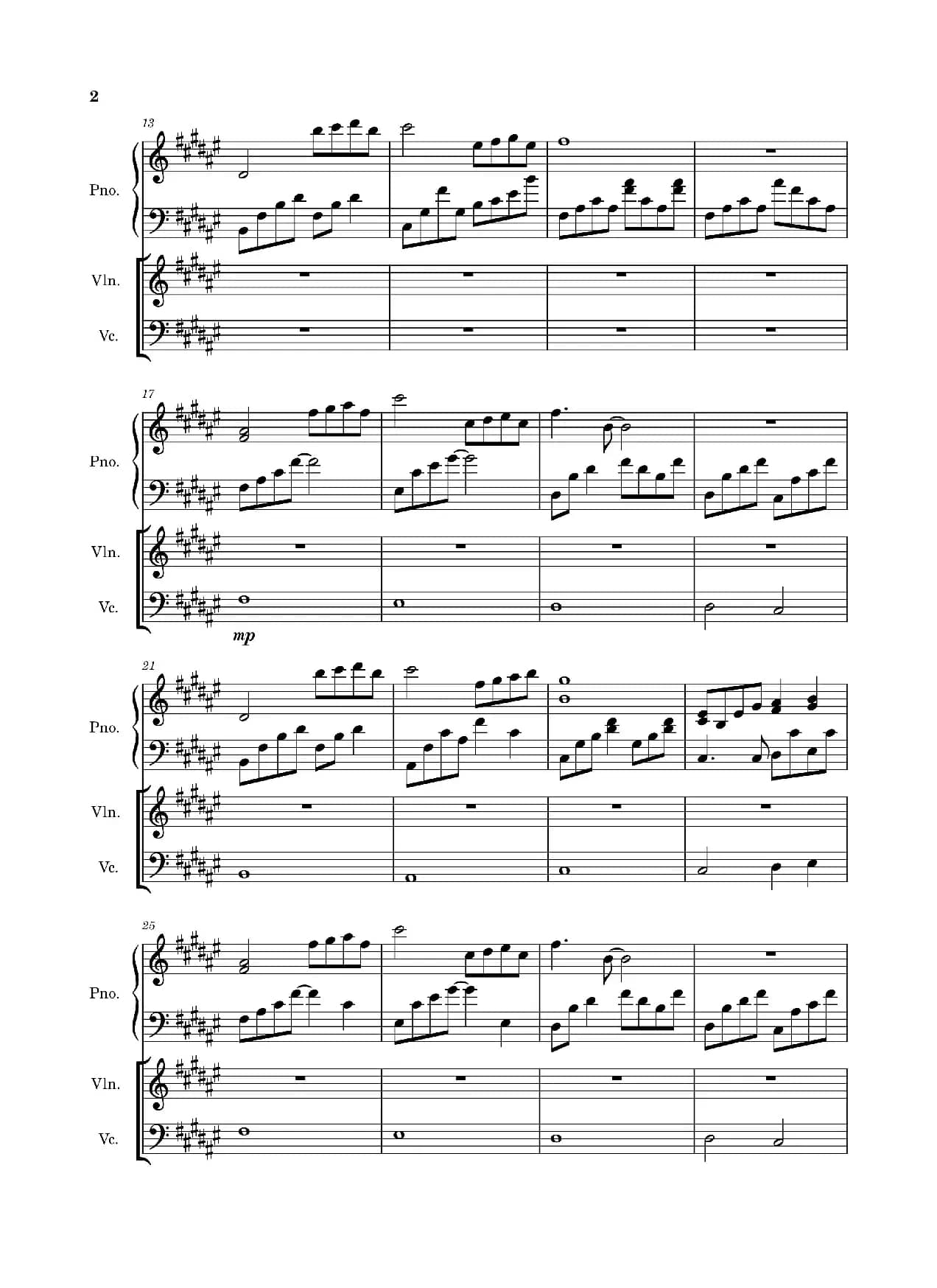 Sundial Dreams（钢琴小提琴大提琴）