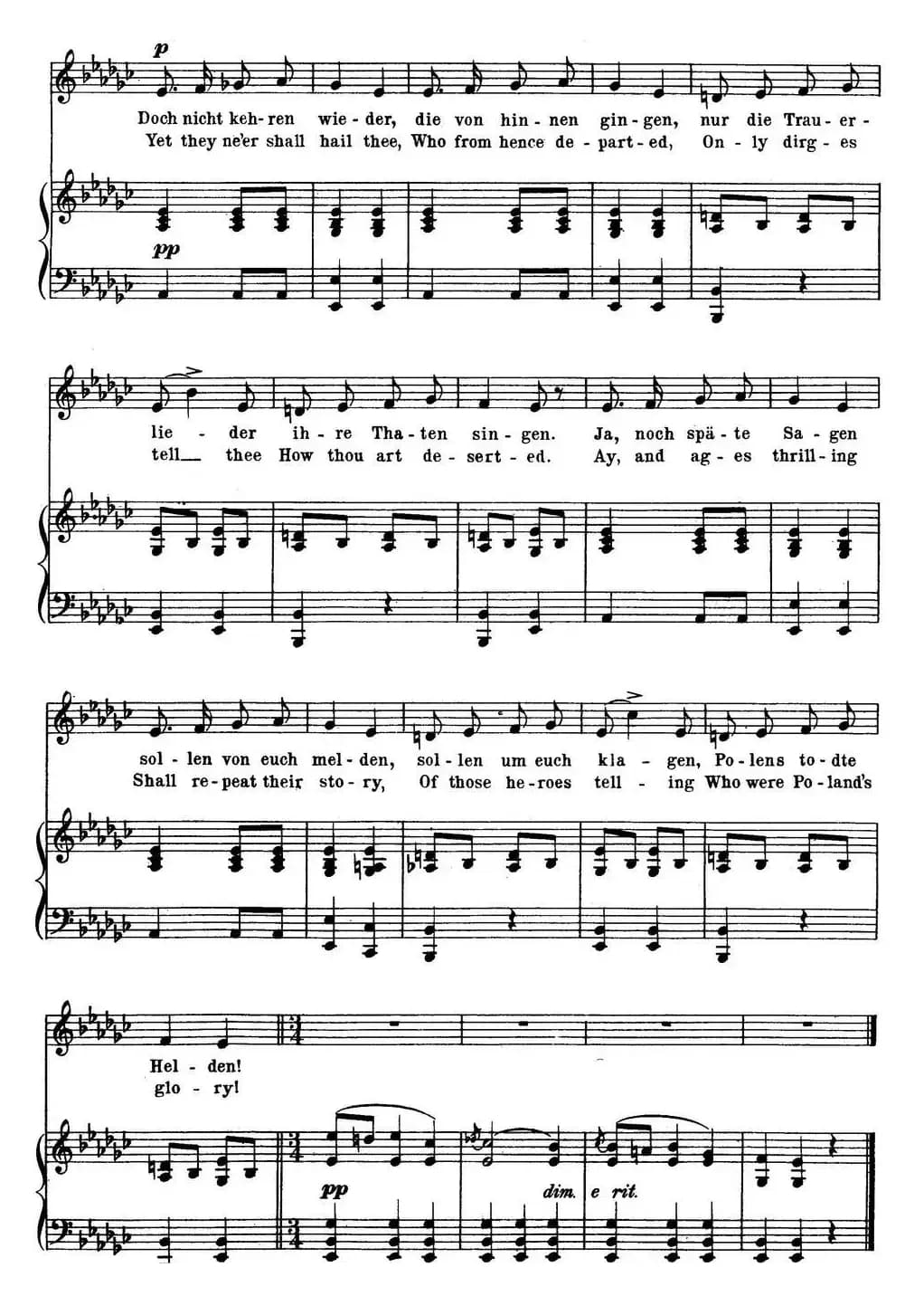 Chopin-17 Polish Songs Op.74,No.17(Polens Grabgesang. Poland's Dirge.)(钢琴伴奏谱)