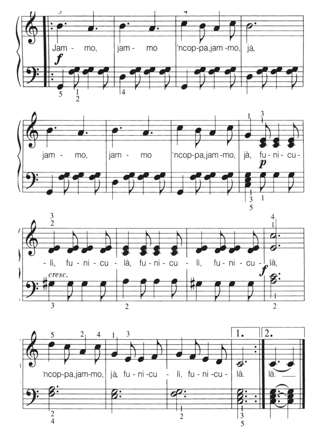 [意]Funiculi, funicula（缆车）（弹唱谱）