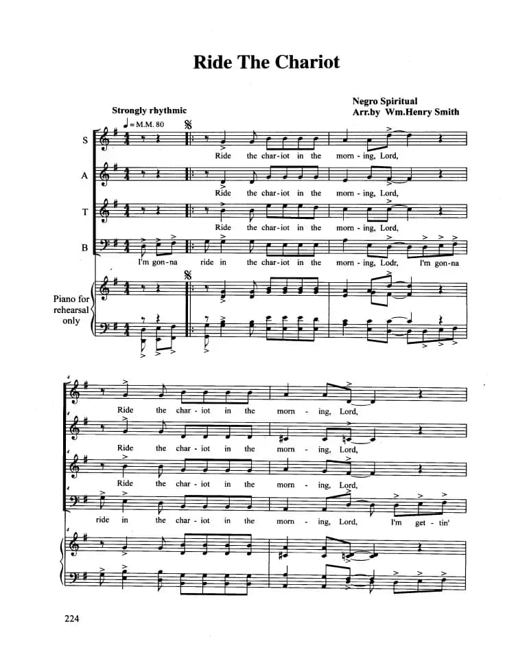 Ride The Chariot（合唱 正谱）