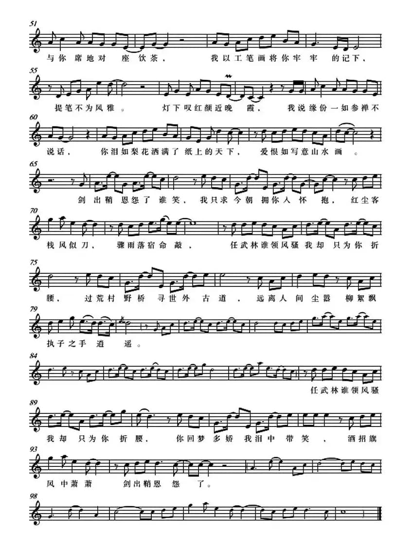 红尘客栈（五线谱）