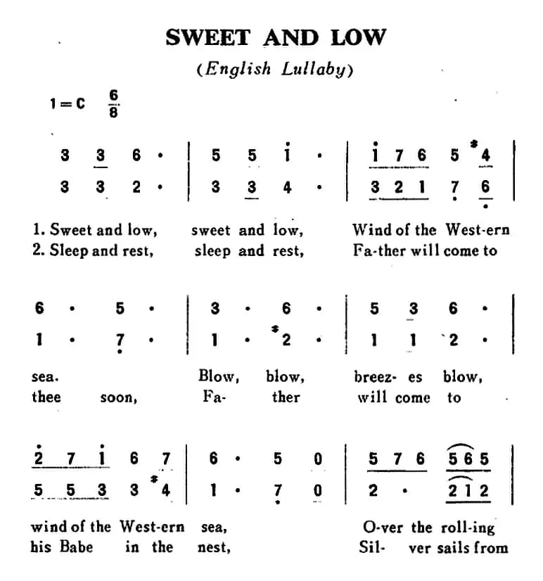 [英]SWEET AND LOW（睡吧，孩子）