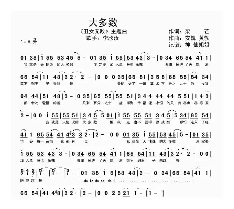 大多数（电视剧《丑女无敌》主题曲）