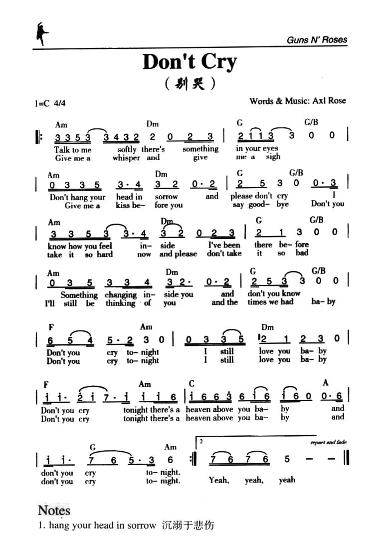 Don't Cry（别哭）