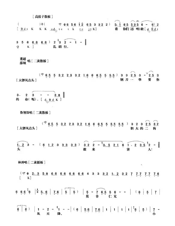 《野猪林》第十场（唱谱）